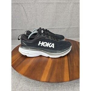 Hoka One One Black and White Athletic Shoes